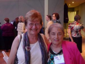 Glennis McNeal, left and Sandi Latimer at an NFPW conference.