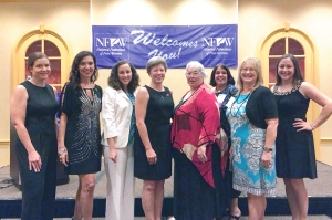 Karen Rhodes, right, with other Media Women of South Carolina members at the 2014 conference the group hosted.